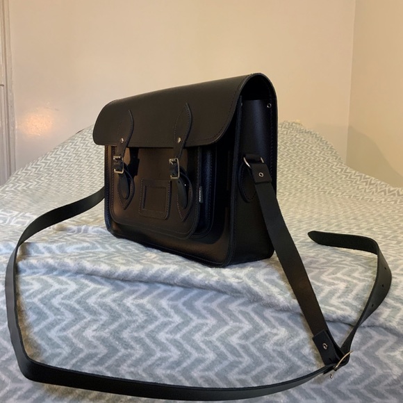 Zatchels NAVY BLUE HANDMADE LEATHER SATCHEL UK - Picture 4 of 8